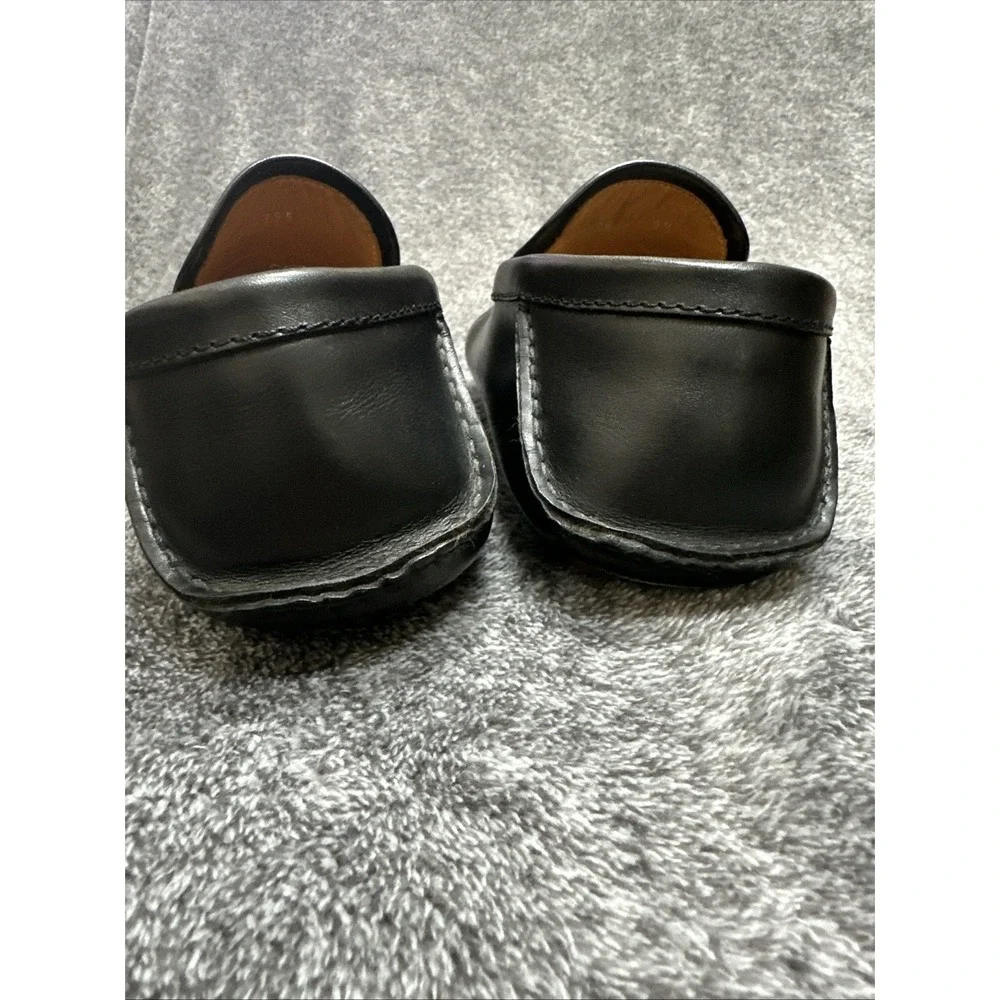 Gucci Mens Black GG Canvas Leather Loafers Drivers Shoes Size 6.5‎ D Made Italy